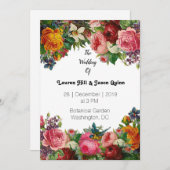 Farbige Rose Einladung (Vorne/Hinten)