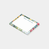 Farbige Rose Farbenfrohe Wasserfarbe Personalisier Post-it Klebezettel (angewinkelt)