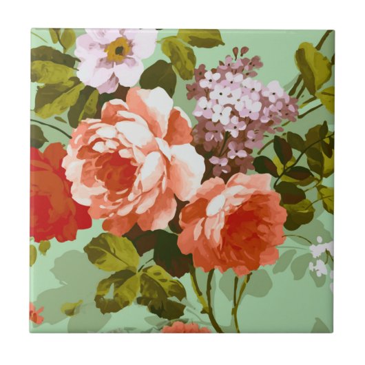 Farbige Rose Fliese (Vorderseite)