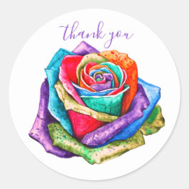 Farbige Rose Floral Vielen Dank, Sticker