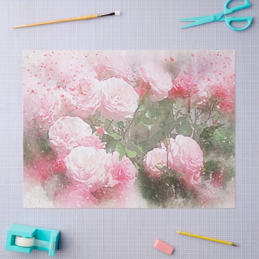 Farbige Rose für Rosa Seidenpapier (Basteln)