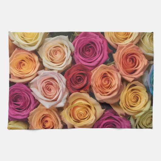 Farbige Rose Geschirrtuch (Horizontal)