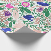 Farbige Rose Gold Blumenblätter Illustrationen Geschenkpapier (Ecke)