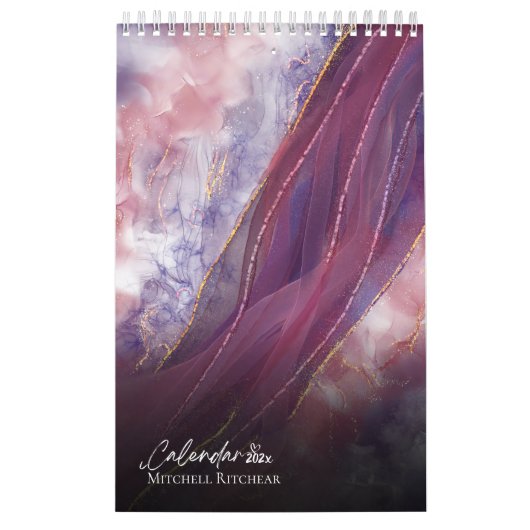Farbige Rose Goldblau Marmorfarbe Glitzer Kalender (Titelbild)