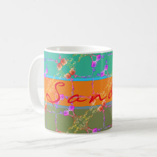 Farbige Rose hört mit ihrem Namen Kaffeetasse
