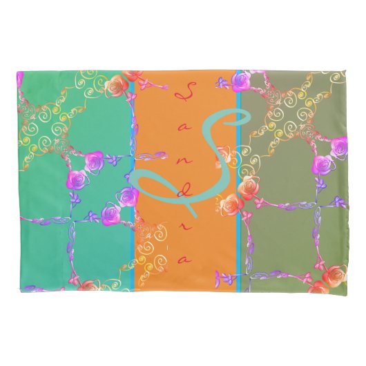 Farbige Rose hört mit ihrem Namen Kissenbezug (Vorderseite)