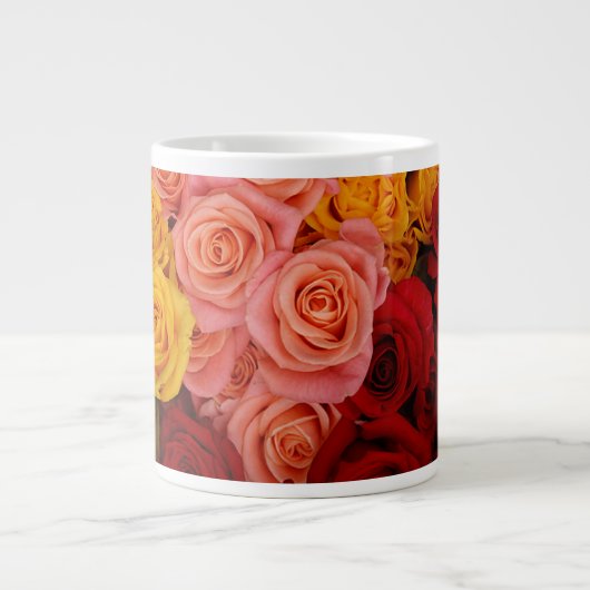 Farbige Rose Jumbo-Tasse (Vorderseite)