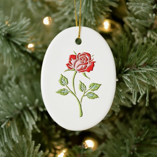 Farbige Rose Keramik Ornament (Baum)