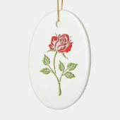 Farbige Rose Keramik Ornament (Links)