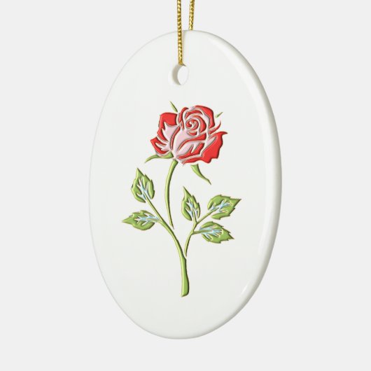 Farbige Rose Keramik Ornament (Links)
