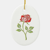 Farbige Rose Keramik Ornament (Vorne)