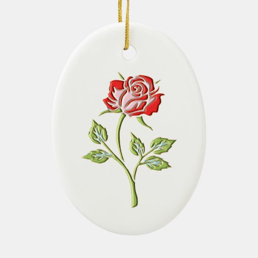 Farbige Rose Keramik Ornament (Hinten)