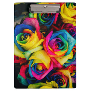Farbige Rose Klemmbrett