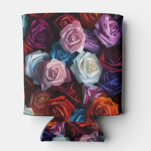 Farbige Rose können gemütlich sein Dosenkühler (Rückseite)