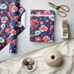 Farbige Rose Minimalistisches Wrapping Paper Geschenkpapier