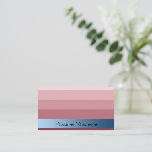 Farbige Rose mit Blauer Bannereigenschaft Visitenkarte (Stehend Vorderseite)