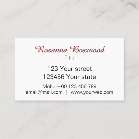 Farbige Rose mit Blauer Bannereigenschaft Visitenkarte (Rückseite)