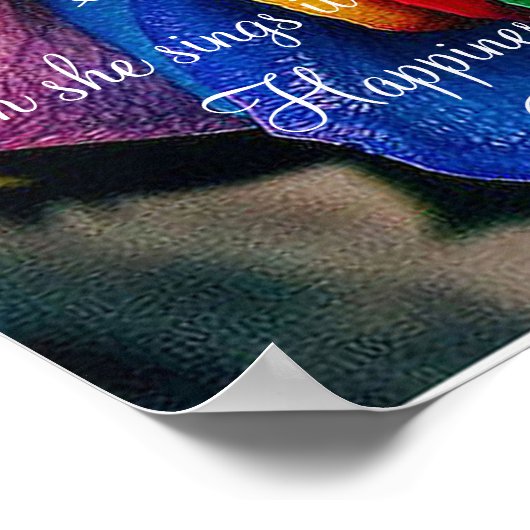 Farbige Rose mit Gedicht Poster (Ecke)