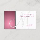 Farbige Rose Monogramm/DIY-Hintergrundfarbe Visitenkarte (Rückseite)