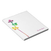 Farbige Rose Personalisiert Notizblock (angewinkelt)