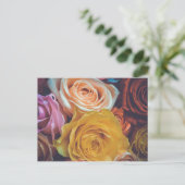 Farbige Rose Postkarte (Stehend Vorderseite)