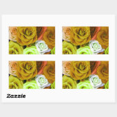 Farbige Rose Rechteckiger Aufkleber (Blatt)