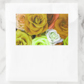 Farbige Rose Rechteckiger Aufkleber (Tasche)