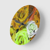 Farbige Rose Runde Wanduhr (Winkel)