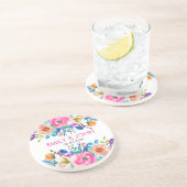 Farbige Rose - Save the Date Untersetzer (Seite)