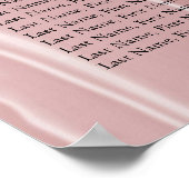 Farbige Rose Seide und Weiße Perlen Sitzplan Poster (Ecke)