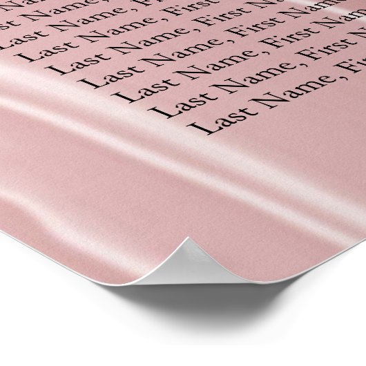 Farbige Rose Seide und Weiße Perlen Sitzplan Poster (Ecke)