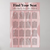 Farbige Rose Seide und Weiße Perlen Sitzplan Poster (Vorne)