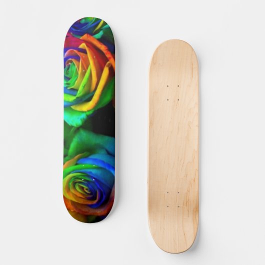 Farbige Rose Skateboard (Vorderseite)