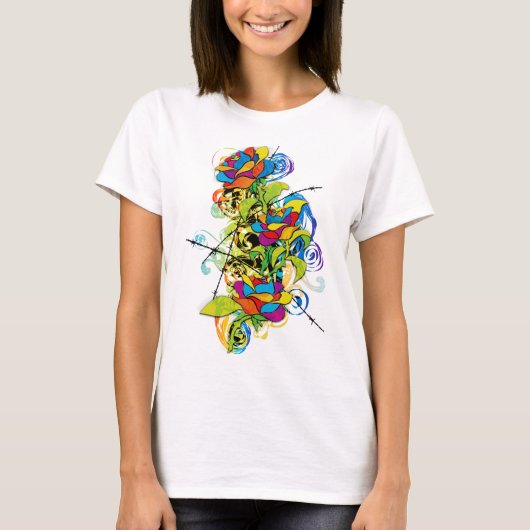 Farbige Rose T-Shirt (Vorderseite)