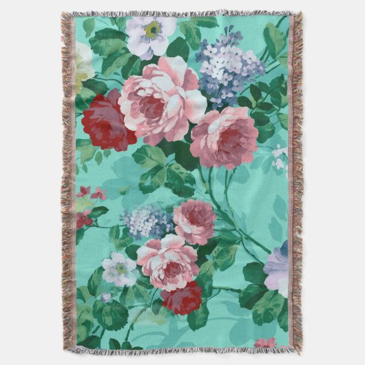 Farbige Rose und Blume Decke (Vorderseite Vertikal)