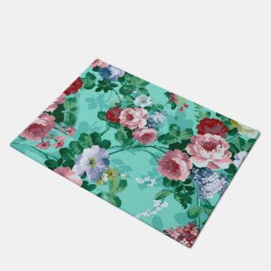 Farbige Rose und Blume Fußmatte