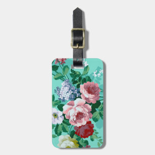 Farbige Rose und Blume Gepäckanhänger