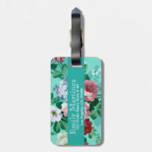 Farbige Rose und Blume Gepäckanhänger (Rückseite vertikal)