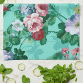 Farbige Rose und Blume Geschirrtuch (Gefaltet)