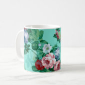 Farbige Rose und Blume Kaffeetasse (Vorderseite Links)