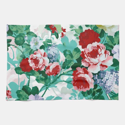 Farbige Rose und Blume Küchentuch (Horizontal)