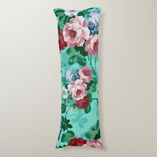 Farbige Rose und Blume Seitenschläferkissen (Vorderseite Vertikal)