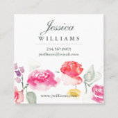 Farbige Rose Wasserfarbe Visitenkarte (Rückseite)