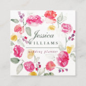 Farbige Rose Wasserfarbe Visitenkarte (Vorderseite)