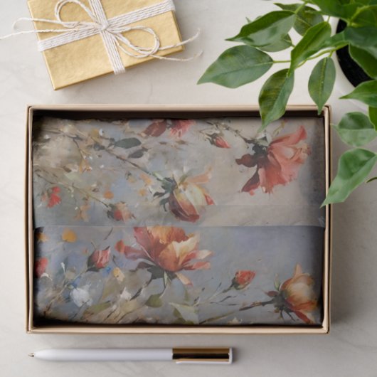 Farbige Rose Wasserfarben-Decoupage Seidenpapier (Geschenk)