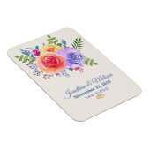 Farbige Rose Wasserfarbene Save the Date Magnet (Rechte Seite)