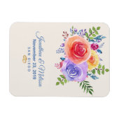 Farbige Rose Wasserfarbene Save the Date Magnet (Horizontal)
