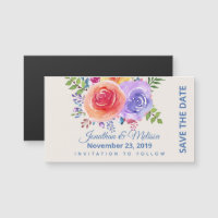 Farbige Rose Wasserfarbene Save the Date