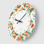 Farbige Rose Weißer Hintergrund Große Wanduhr (Winkel)