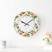 Farbige Rose Weißer Hintergrund Große Wanduhr (Zuhause)